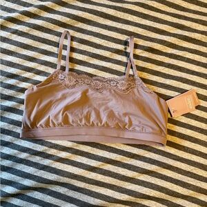 Auden Lace Trim Bralette - purple